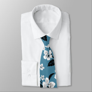 CHERRY BLOSSOM - SAKURA (SMOKY BLUE) TIE