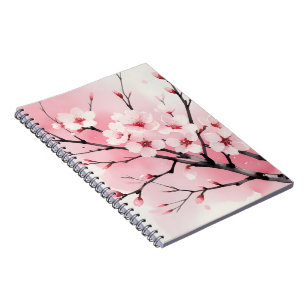 Cherry Blossom Sakura Spiral Notebook Pink Water