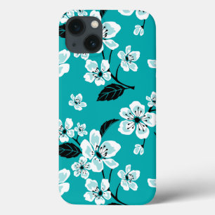 CHERRY BLOSSOM - SAKURA (TEAL) iPhone 13 CASE