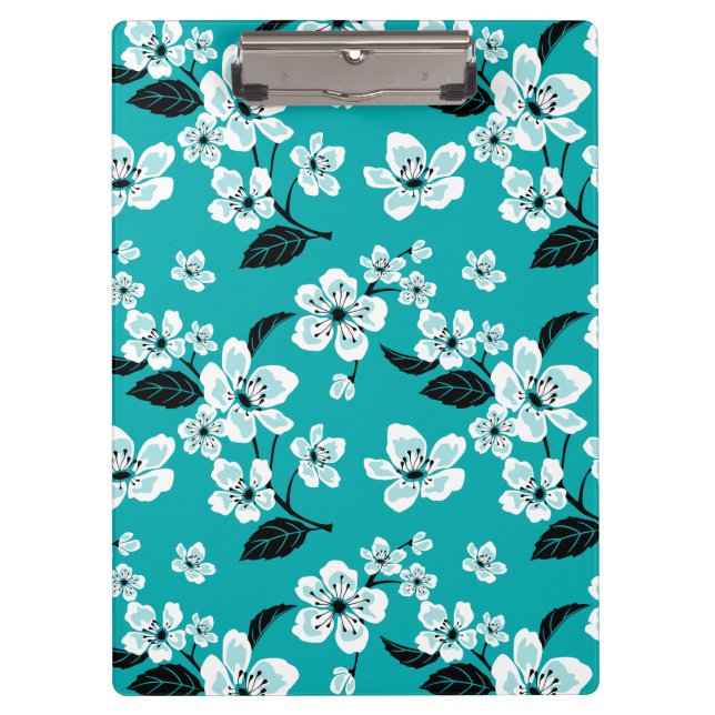 CHERRY BLOSSOM - SAKURA (TEAL) CLIPBOARD (Front)