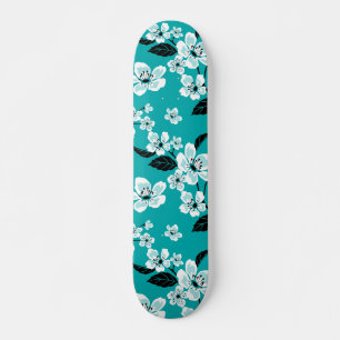 CHERRY BLOSSOM - SAKURA (TEAL) SKATEBOARD