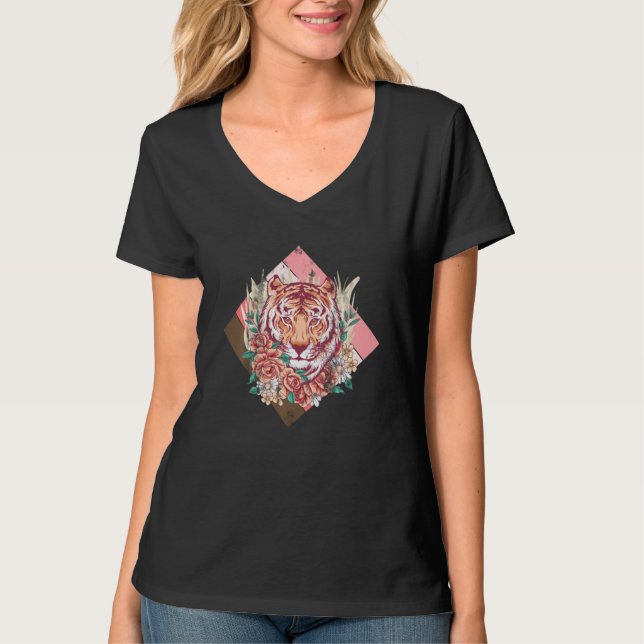 Cherry Blossom Sakura Tiger T-Shirt (Front)