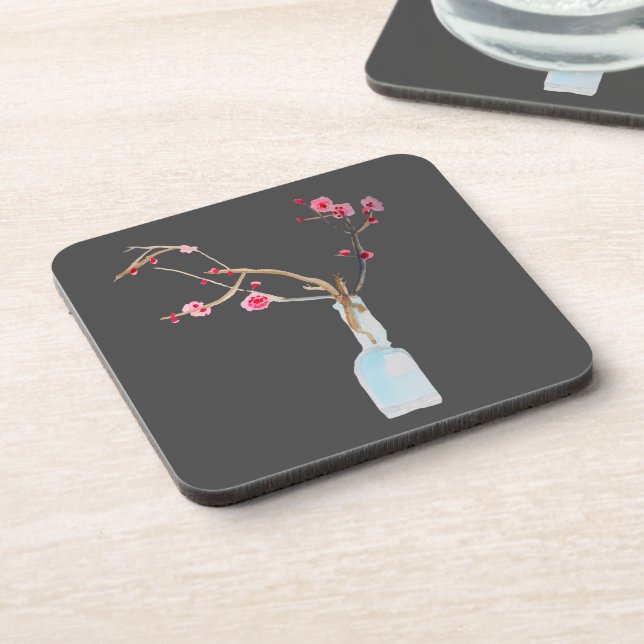 Cherry Blossom sakura watercolor art Coaster (Left Side)