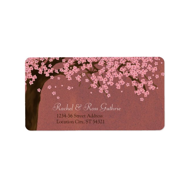Cherry Blossom / Sakura Watercolor (Dusk) Address Label (Front)