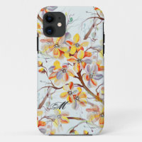 Cherry Blossom Sakura Watercolor Flowers Monogram