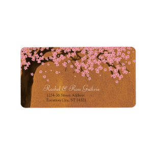 Cherry Blossom Sakura Watercolor (Sunset) Address Label