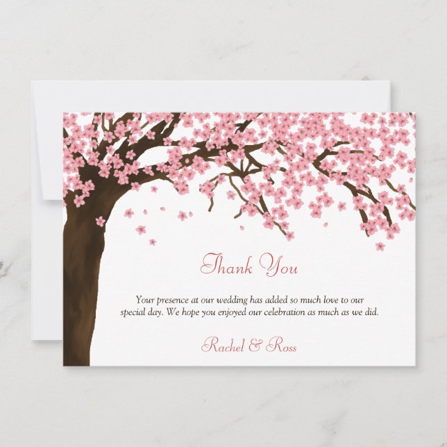 Cherry Blossom / Sakura Watercolor Thank You Card (Front)