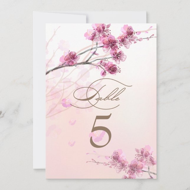 Cherry Blossom/Sakura Wedding Table Cards (Front)
