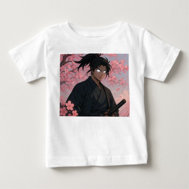 Cherry Blossom Samurai Anime Toddler T-Shirt (Front)