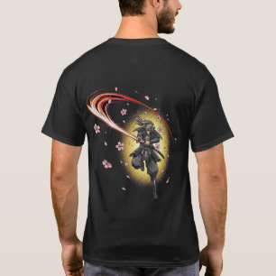 Cherry Blossom Samurai Blade   Dual-Side Elegant T-Shirt