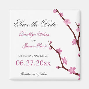 Cherry Blossom Save The Date Magnets