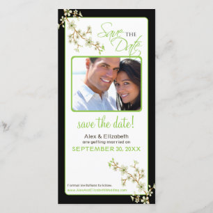 Cherry Blossom Save the Date Photocard (apple/blac