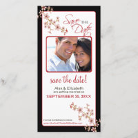 Cherry Blossom Save the Date Photocard (red/black)