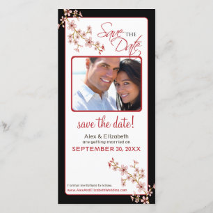 Cherry Blossom Save the Date Photocard (red/black)