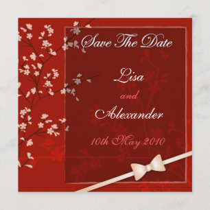 Cherry Blossom Save The Date :: Red