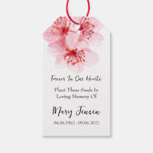 Cherry Blossom Seed Packet Memorial Funeral  Gift Tags