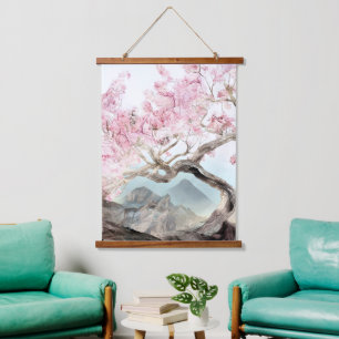 Cherry Blossom Serenade Hanging Tapestry
