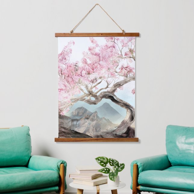 Cherry Blossom Serenade Hanging Tapestry (Living Room)