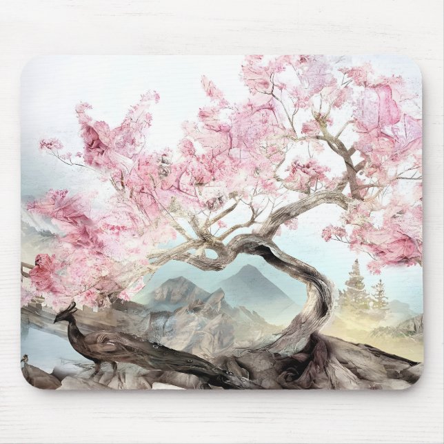 Cherry Blossom Serenade Mouse Mat (Front)
