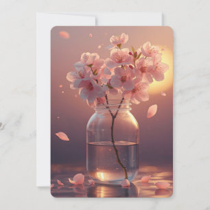 Cherry Blossom Serenity – Elegant Sakura Branch in Invitation