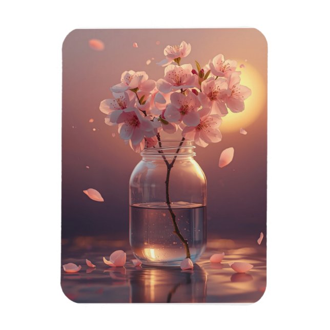 Cherry Blossom Serenity – Elegant Sakura Branch in Magnet (Vertical)