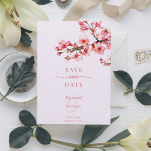 Cherry Blossom Serenity Spring Wedding Save The Date