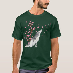 Cherry Blossom Siberian Husky Animal Japanese Saku T-Shirt