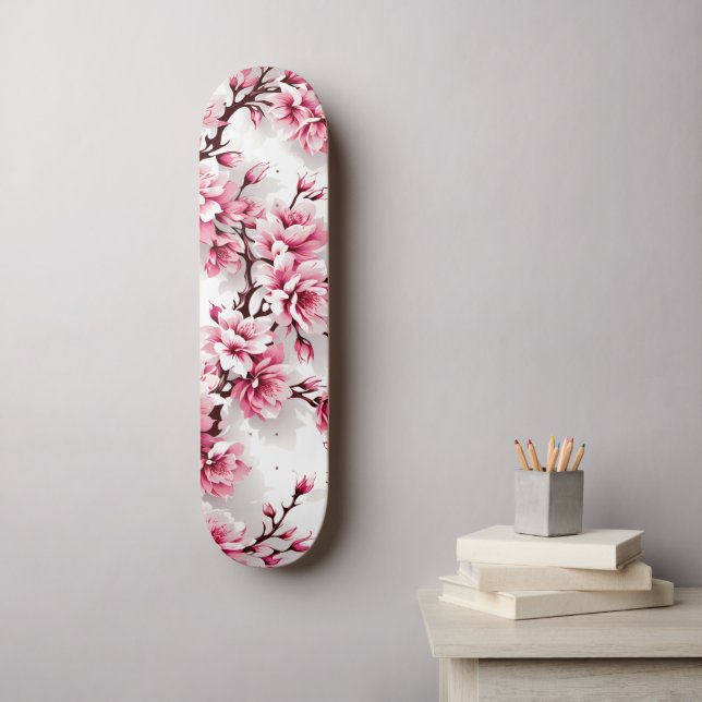 cherry blossom skateboard (Wall Art)