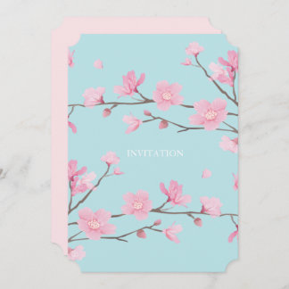 Cherry Blossom - Sky Blue Invitation