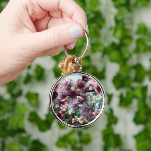 Cherry Blossom Splash Flowers Key Ring