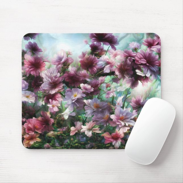 Cherry Blossom Splash Flowers Mouse Mat (With Mouse)
