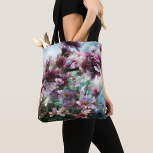 Cherry Blossom Splash Flowers Tote Bag