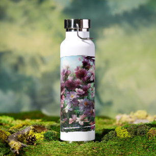 Cherry Blossom Splash Flowers Water Bottle