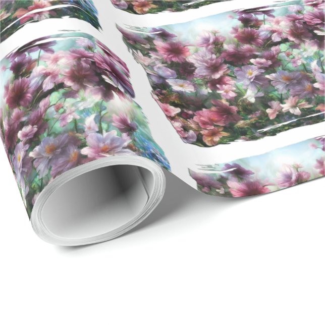 Cherry Blossom Splash Wrapping Paper (Roll Corner)