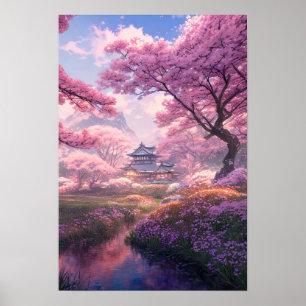Cherry Blossom Spring Evening Poster