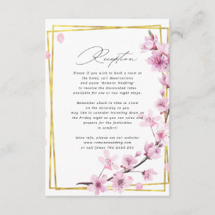 cherry blossom spring floral wedding info card