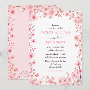 Cherry Blossom Spring Wedding Invitation