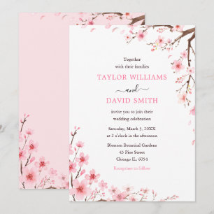 Cherry Blossom Spring Wedding Invitation