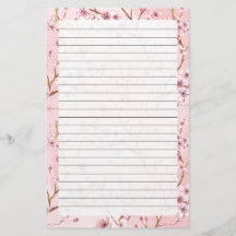 Cherry Blossom, Stationery Size: 5.5" x 8.5"
