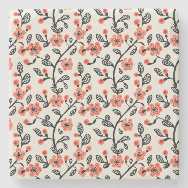 Cherry Blossom  Stone Coaster (Front)