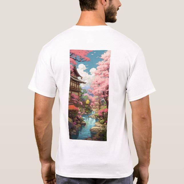 Cherry Blossom Studio Ghibli Inspired T-Shirt (Back)
