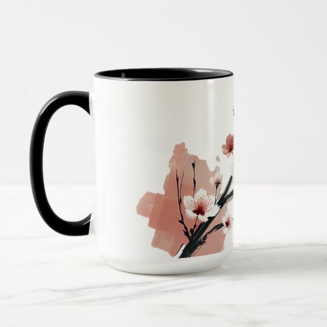 Cherry Blossom Sumi-e Mug (Left)