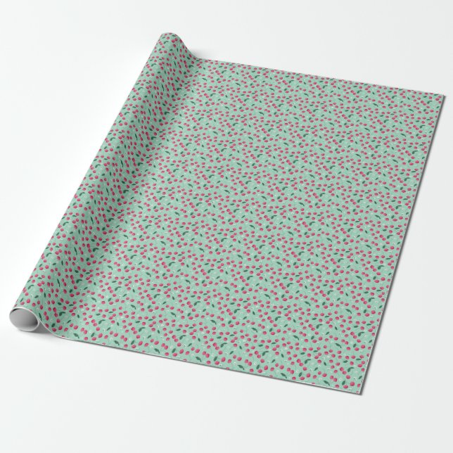 Cherry Blossom: Summer Festive Design Wrapping Paper (Unrolled)