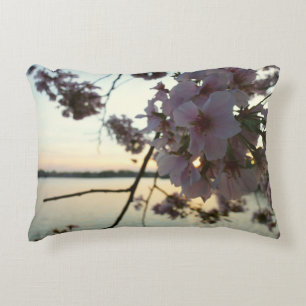 Cherry Blossom Sunset in Washington DC Decorative Cushion