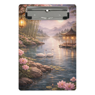 Cherry Blossom Swan Lake Clipboard – Aesthetic F