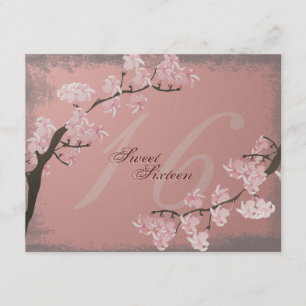 Cherry Blossom Sweet 16 Birthday Party Invitation