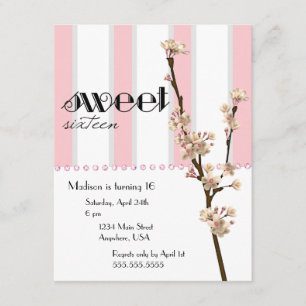 Cherry Blossom Sweet 16 Invitation