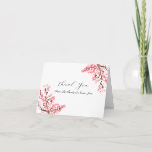 Cherry Blossom Sympathy Floral Funeral Thank you Card