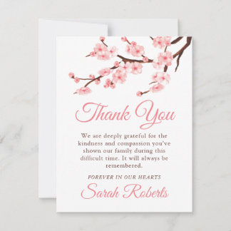 Cherry Blossom Sympathy Thank You Note Card