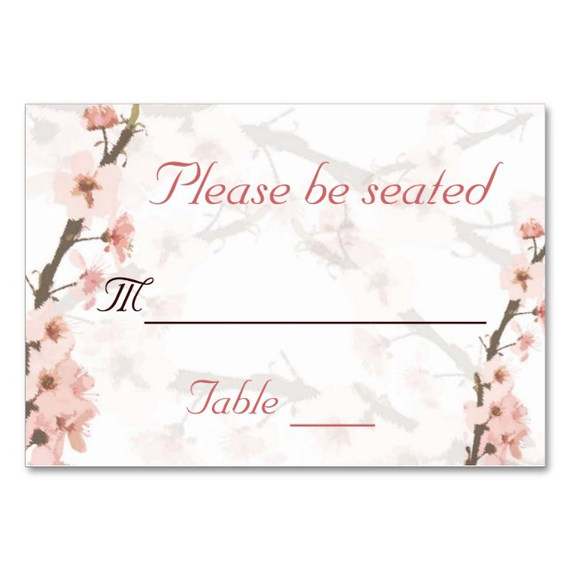Cherry Blossom Table Card (Front)